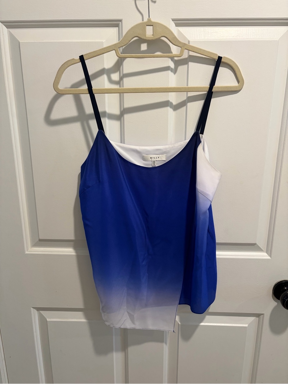 Milly Blue-to-White Ombre Spaghetti Strap Cami
